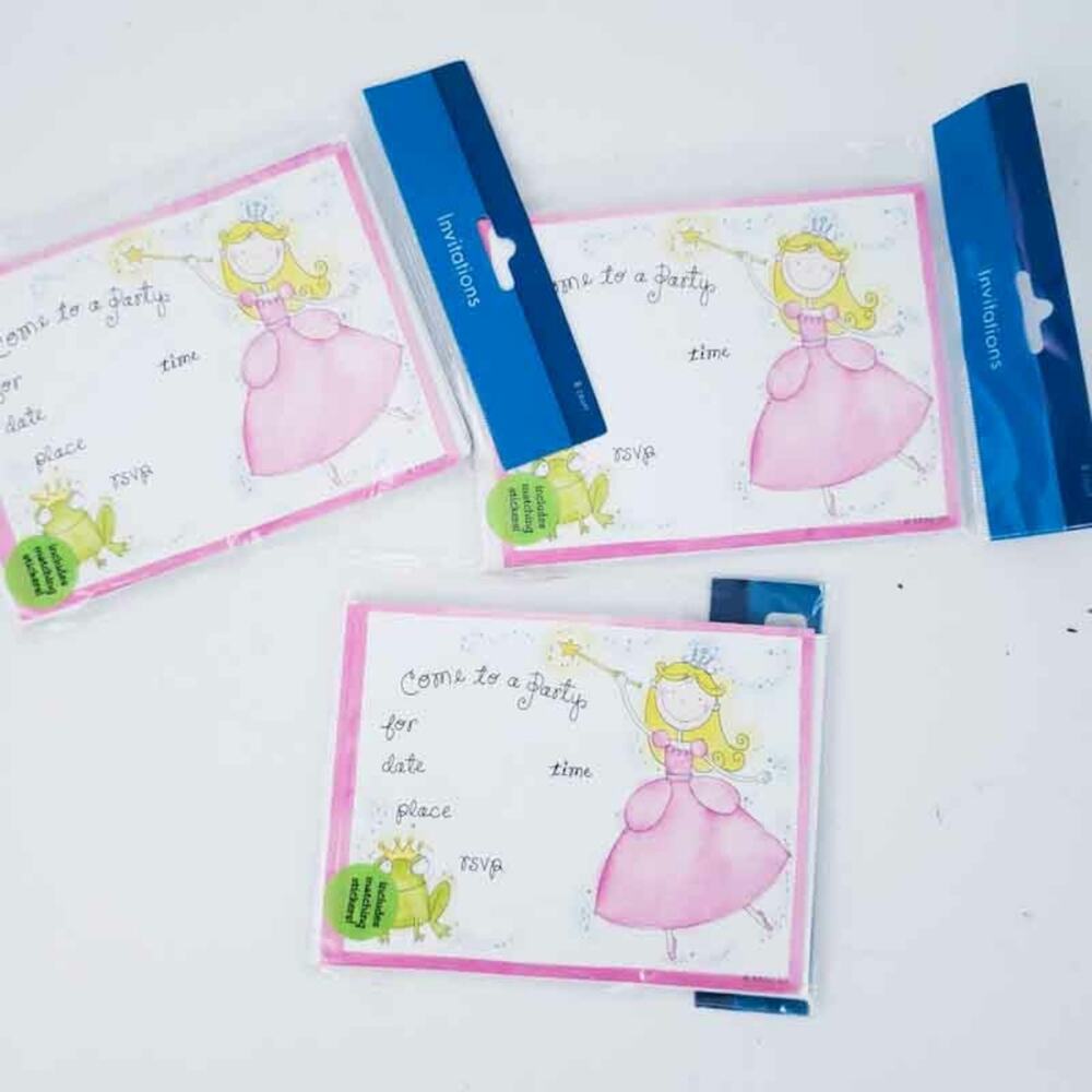 Lot of Princess Birthday Invitations Fill In